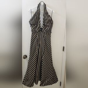 New C/MEO Collective Black and Cream Backless Dress, Size 4.‎